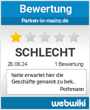 Bewertungen zu parken-in-mainz.de