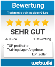 Bewertungen zu tischtennis.trainingslager24.eu