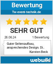 Bewertungen zu tw-event-technik.de