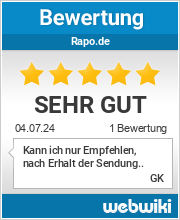 Bewertungen zu rapo.de