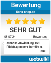 Bewertungen zu rono-shop.de