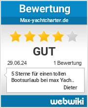 Bewertungen zu max-yachtcharter.de