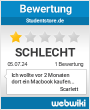 Bewertungen zu studentstore.de
