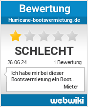 Bewertungen zu hurricane-bootsvermietung.de