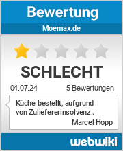 Bewertungen zu moemax.de