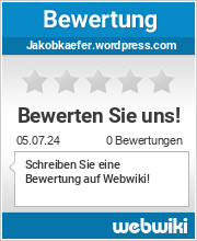 Bewertungen zu jakobkaefer.wordpress.com