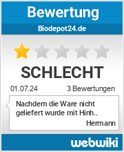 Bewertungen zu biodepot24.de