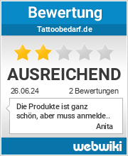 Bewertungen zu tattoobedarf.de