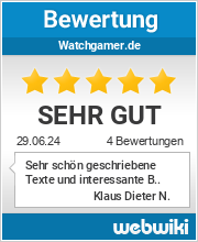 Bewertungen zu watchgamer.de