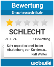 Bewertungen zu emax-haustechnik.de