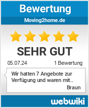 Bewertungen zu moving2home.de
