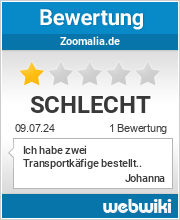 Bewertungen zu zoomalia.de