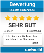 Bewertungen zu raclette-kaufen24.de