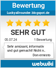 Bewertungen zu luckyallrounder.blogspot.de