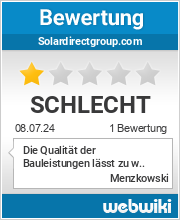 Bewertungen zu solardirectgroup.com
