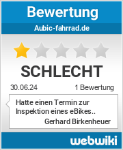 Bewertungen zu aubic-fahrrad.de