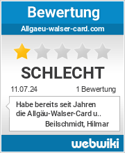 Bewertungen zu allgaeu-walser-card.com