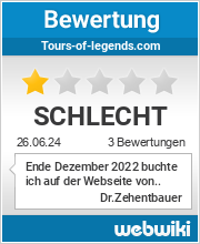 Bewertungen zu tours-of-legends.com