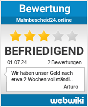 Bewertungen zu mahnbescheid24.online