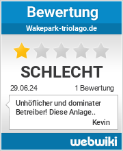 Bewertungen zu wakepark-triolago.de