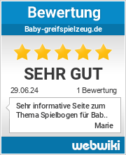 Bewertungen zu baby-greifspielzeug.de