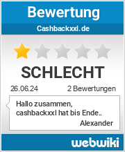 Bewertungen zu cashbackxxl.de