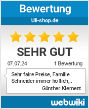 Bewertungen zu uli-shop.de