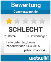 Bewertungen zu commerzbank.de
