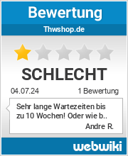 Bewertungen zu thwshop.de