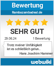 Bewertungen zu rambazambadeal.de
