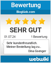 Bewertungen zu bioglück.com