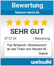 Bewertungen zu hansen-world.de