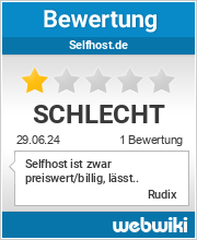 Bewertungen zu selfhost.de