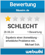 Bewertungen zu maxxim.de