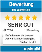 Bewertungen zu bm-stickerei.de