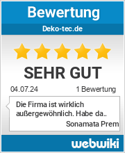 Bewertungen zu deko-tec.de