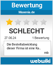 Bewertungen zu maxenia.de