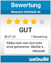 Bewertungen zu hausarzt-hettstadt.de