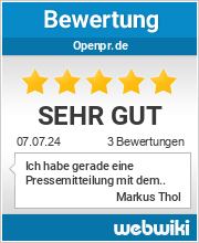 Bewertungen zu openpr.de