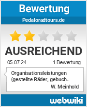 Bewertungen zu pedaloradtours.de