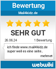 Bewertungen zu mail4kidz.de