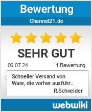 Bewertungen zu channel21.de