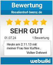 Bewertungen zu rosalienhof-beenz.de
