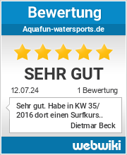 Bewertungen zu aquafun-watersports.de