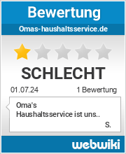 Bewertungen zu omas-haushaltsservice.de