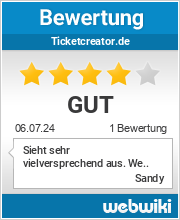 Bewertungen zu ticketcreator.de