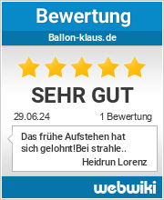 Bewertungen zu ballon-klaus.de