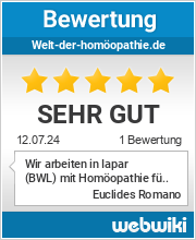 Bewertungen zu welt-der-homöopathie.de