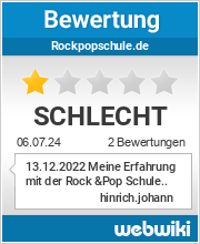 Bewertungen zu rockpopschule.de