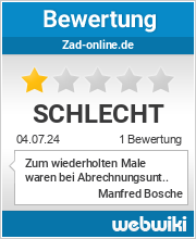 Bewertungen zu zad-online.de